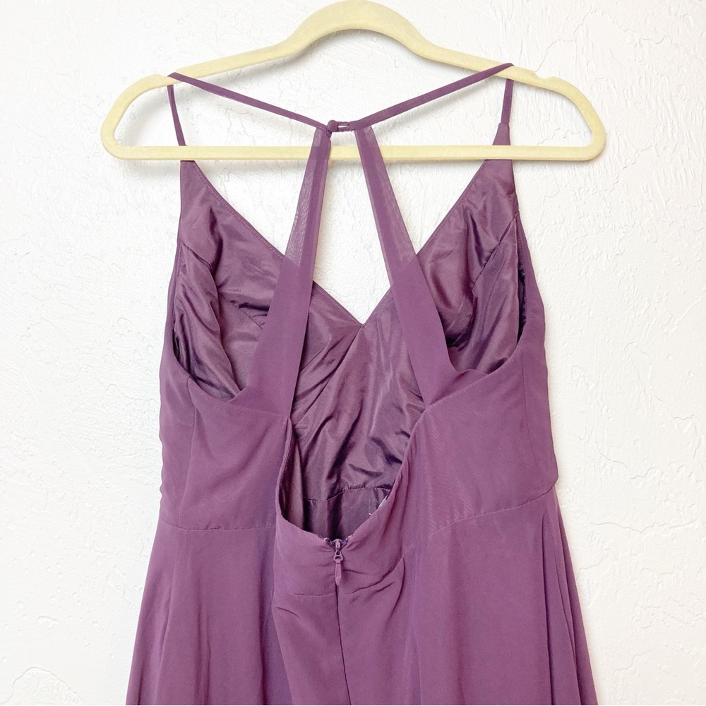 Azazie Plum Purple Spaghetti Strap Wedding Dress - Picture 6 of 8